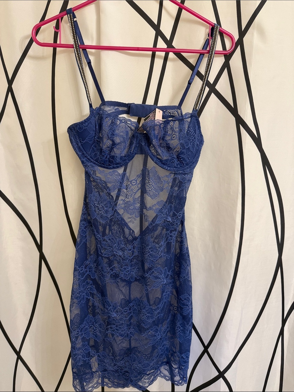NWT VS purple Lace Sheer Chemise Nightdress - Medium